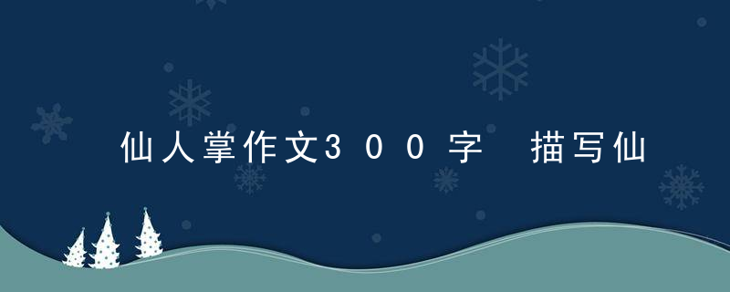 仙人掌作文300字 描写仙人掌的好段